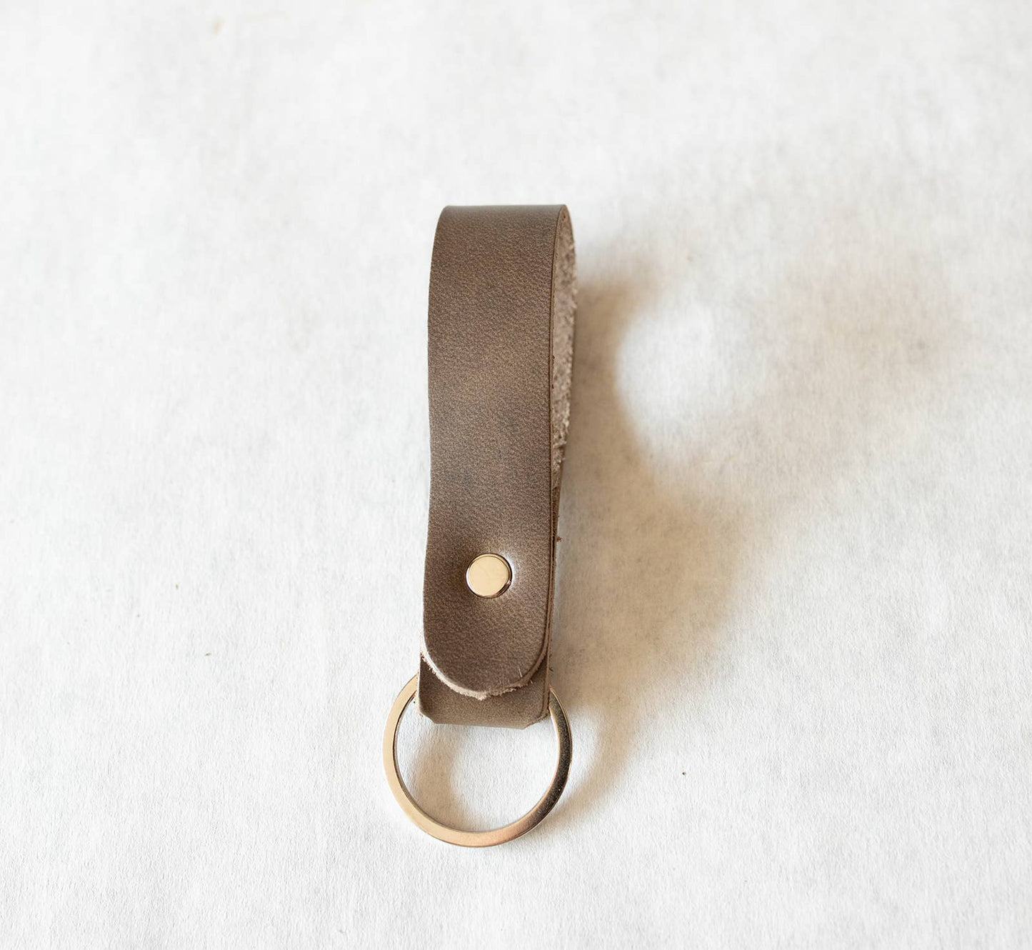 Leather Key Ring - Keychain: Copper Brown