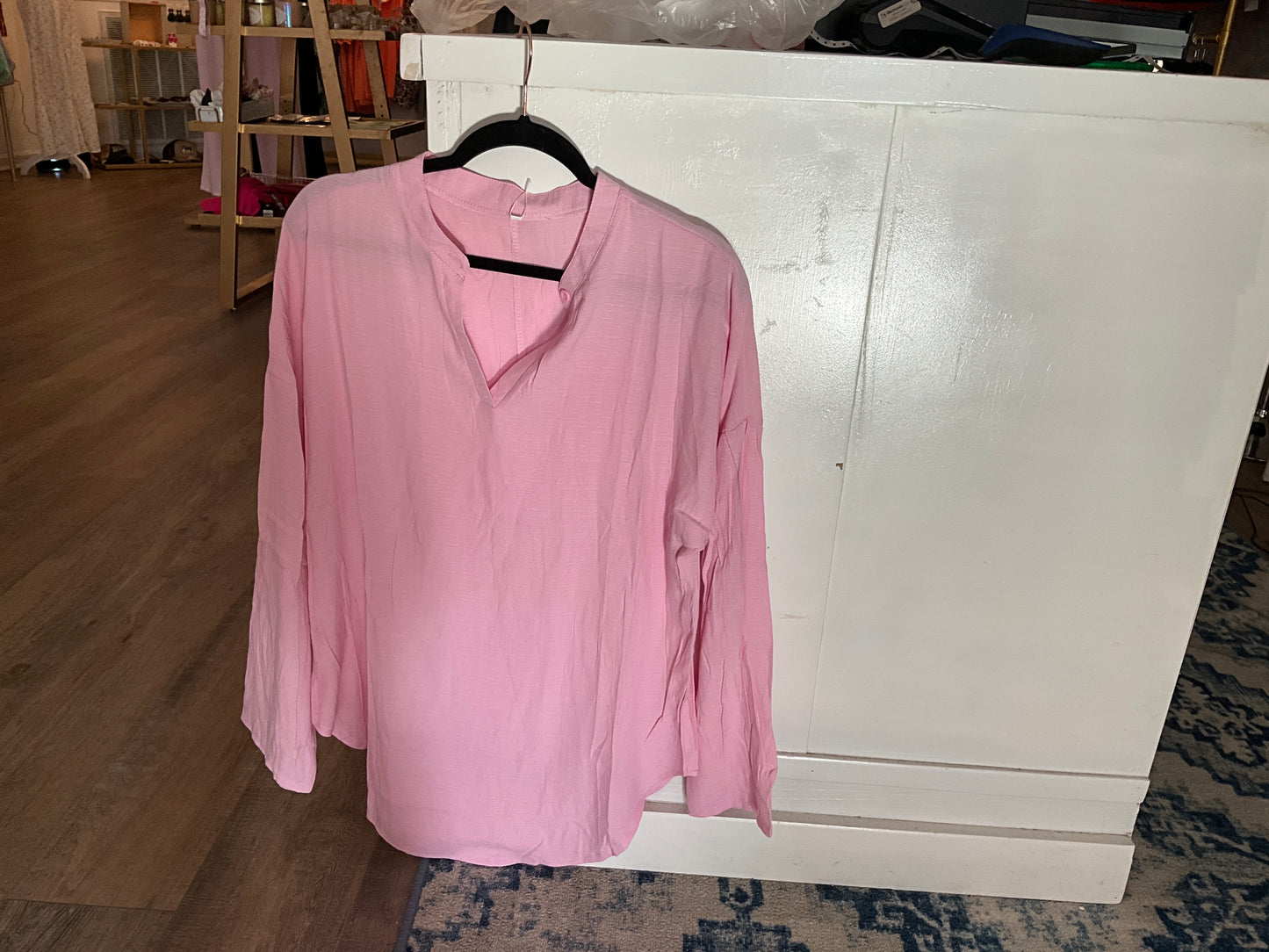 Pink long sleeve v neck