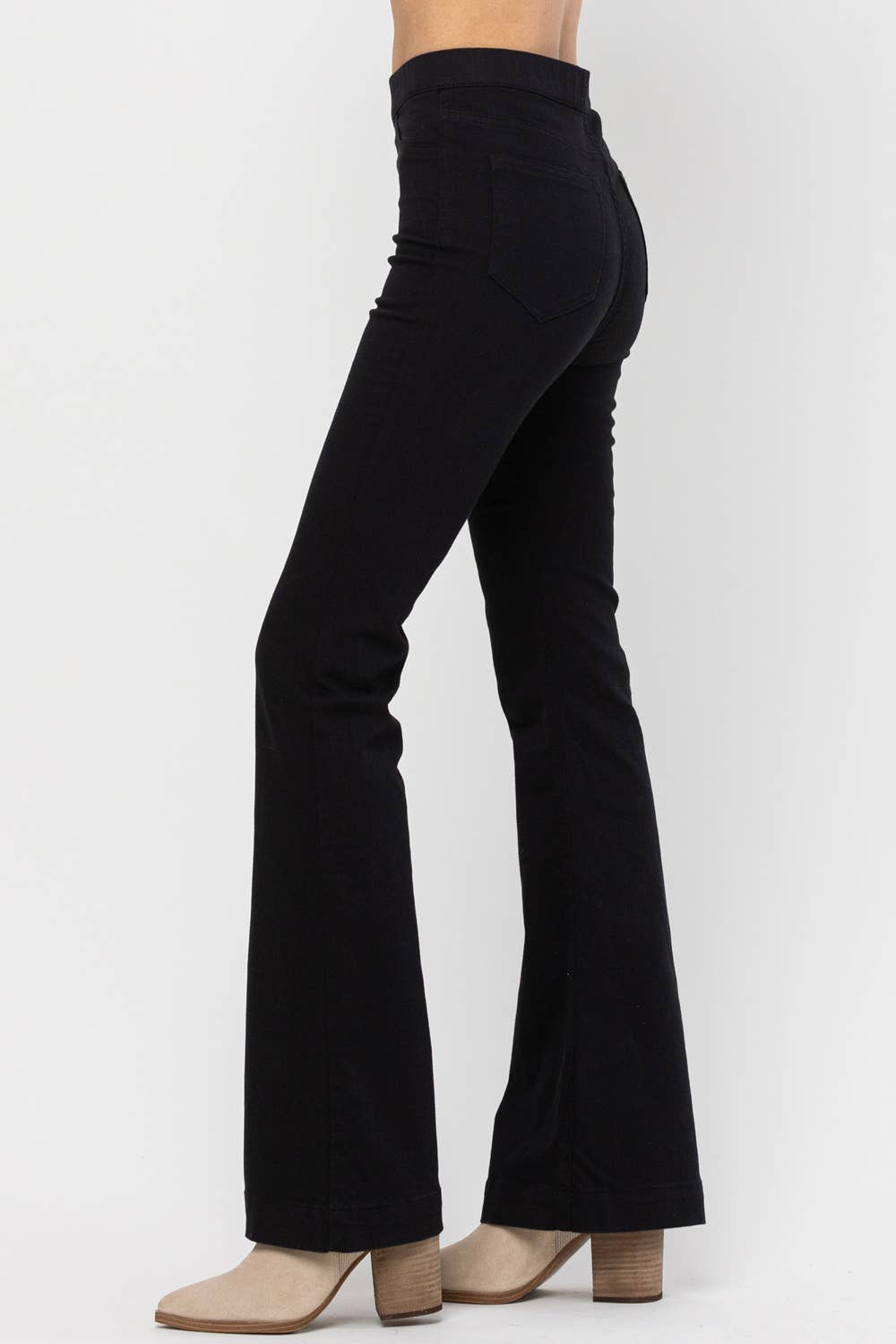 Black Pull On Flare