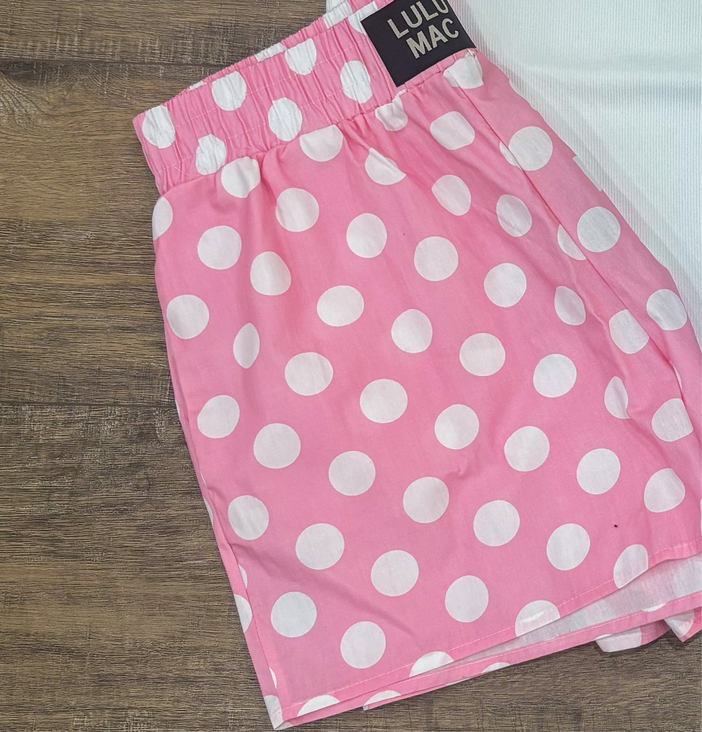 LULU MAC pink polka dot