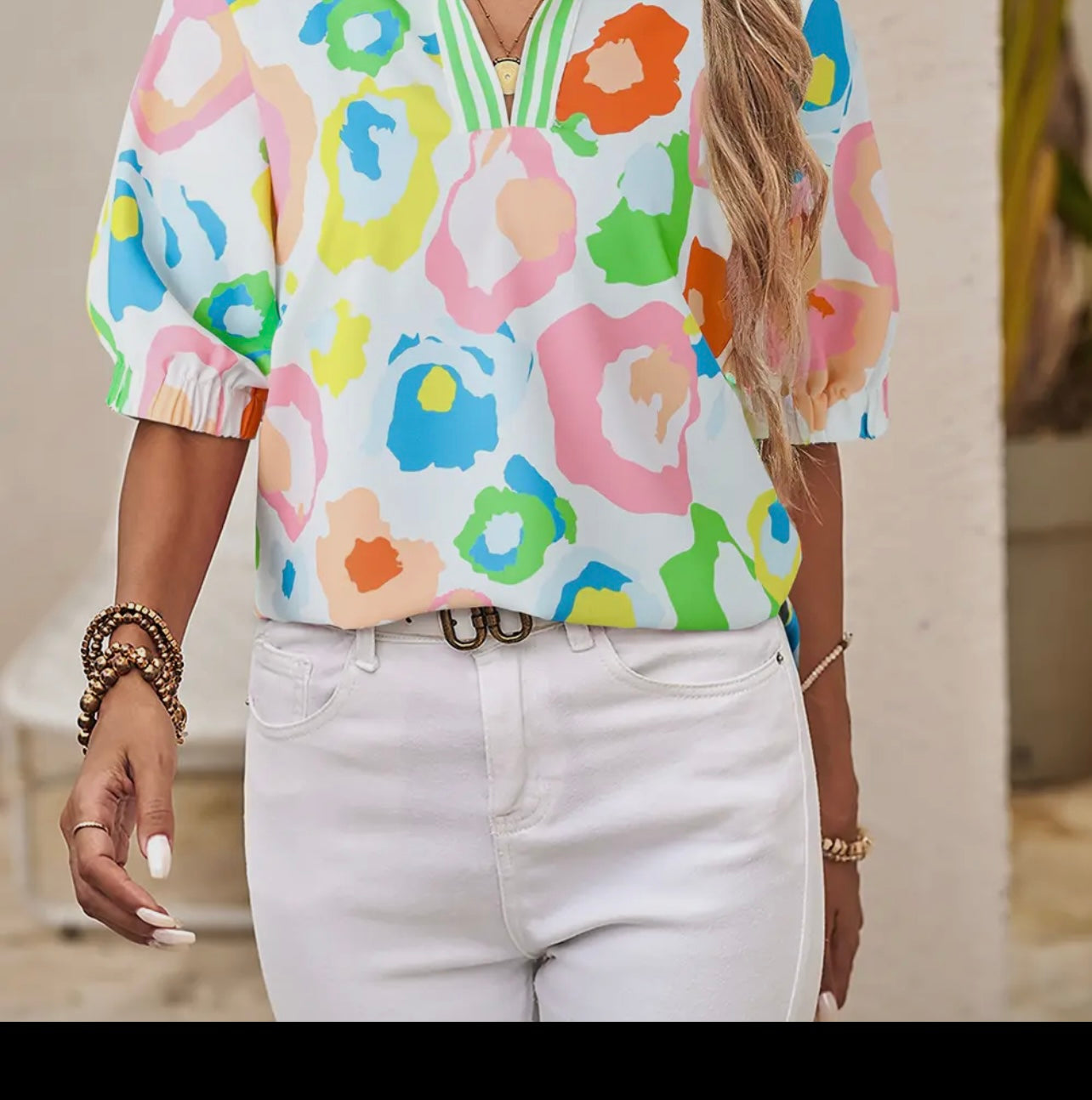 Abstract print top