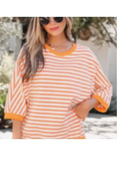 Orange/White striped top