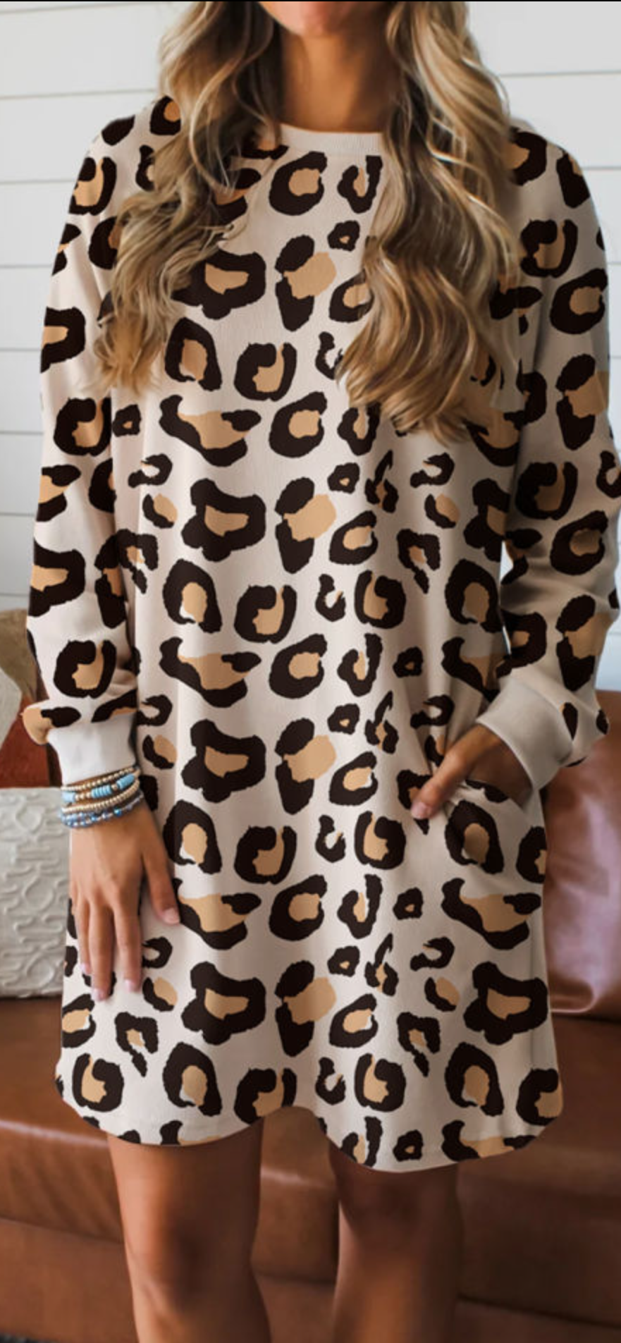 Leopard shirt dress