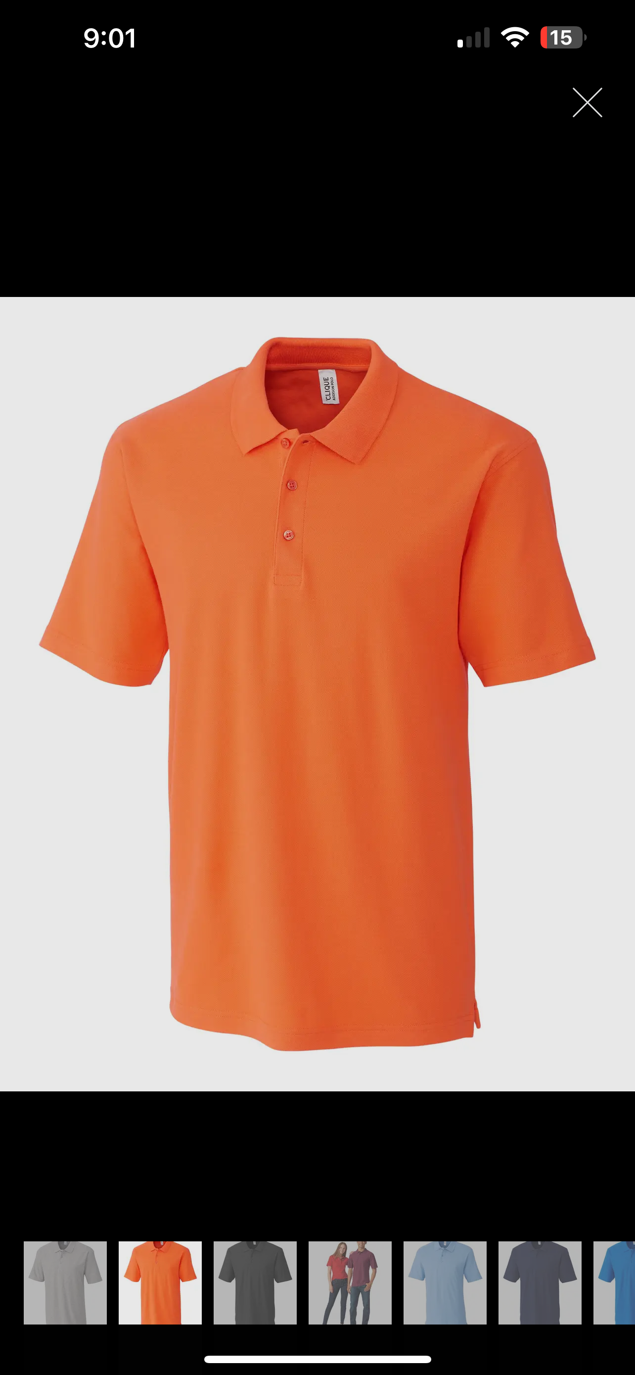 Solid orange men’s top