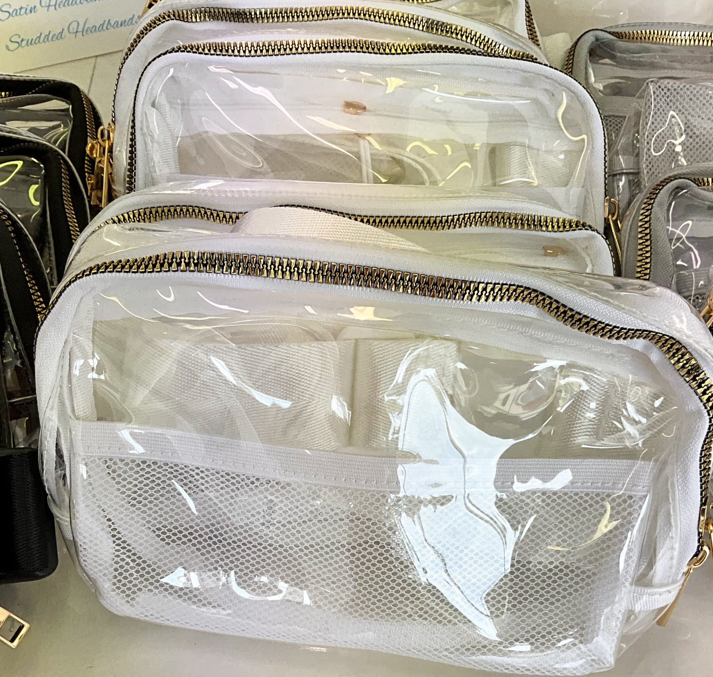 Clear stadium cross body bag
