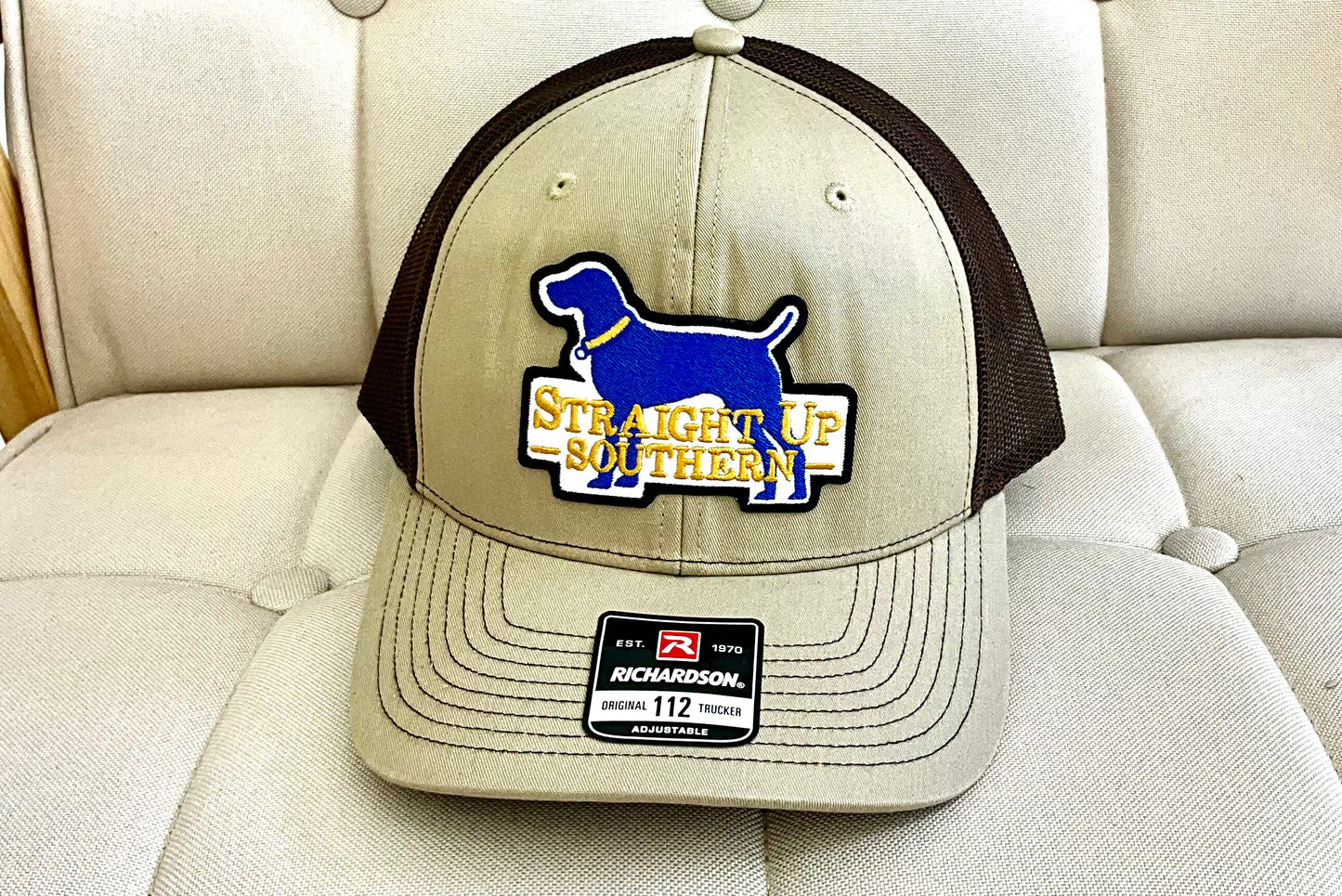 Straight up cap Khaki Dog Logo