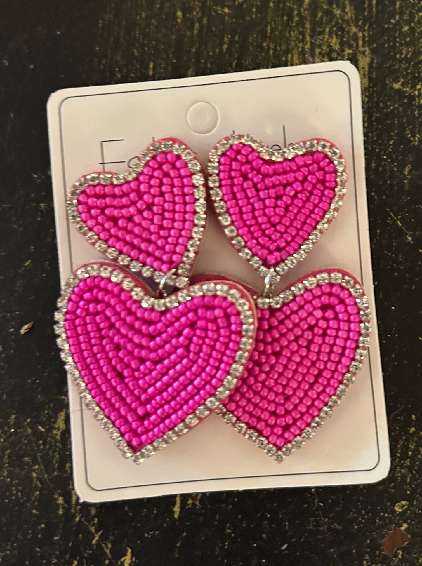 Double heart seq earring
