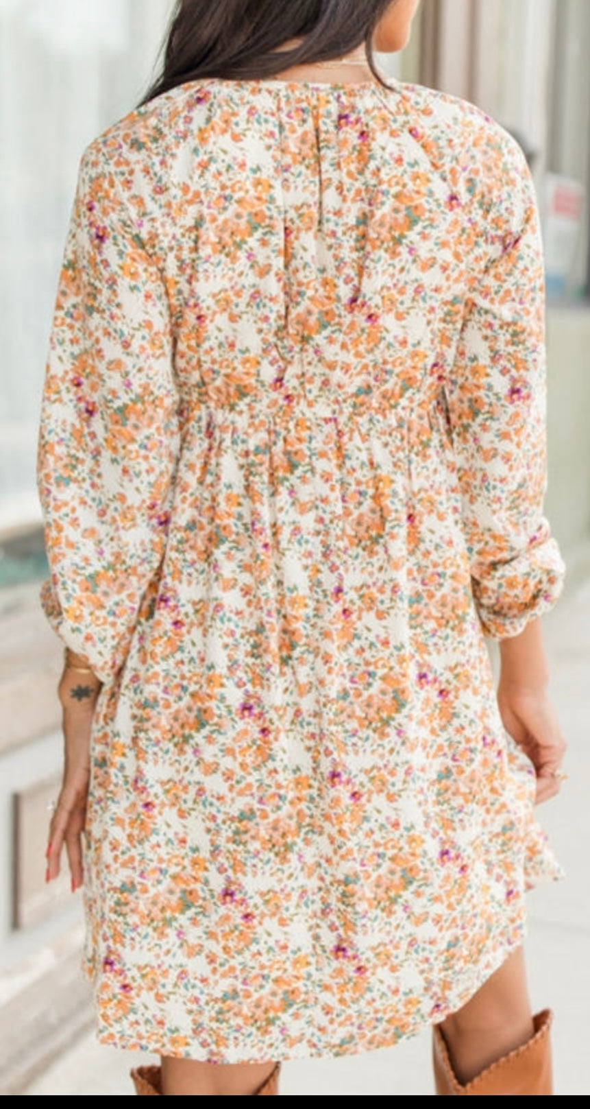 Boho floral ruffle dress
