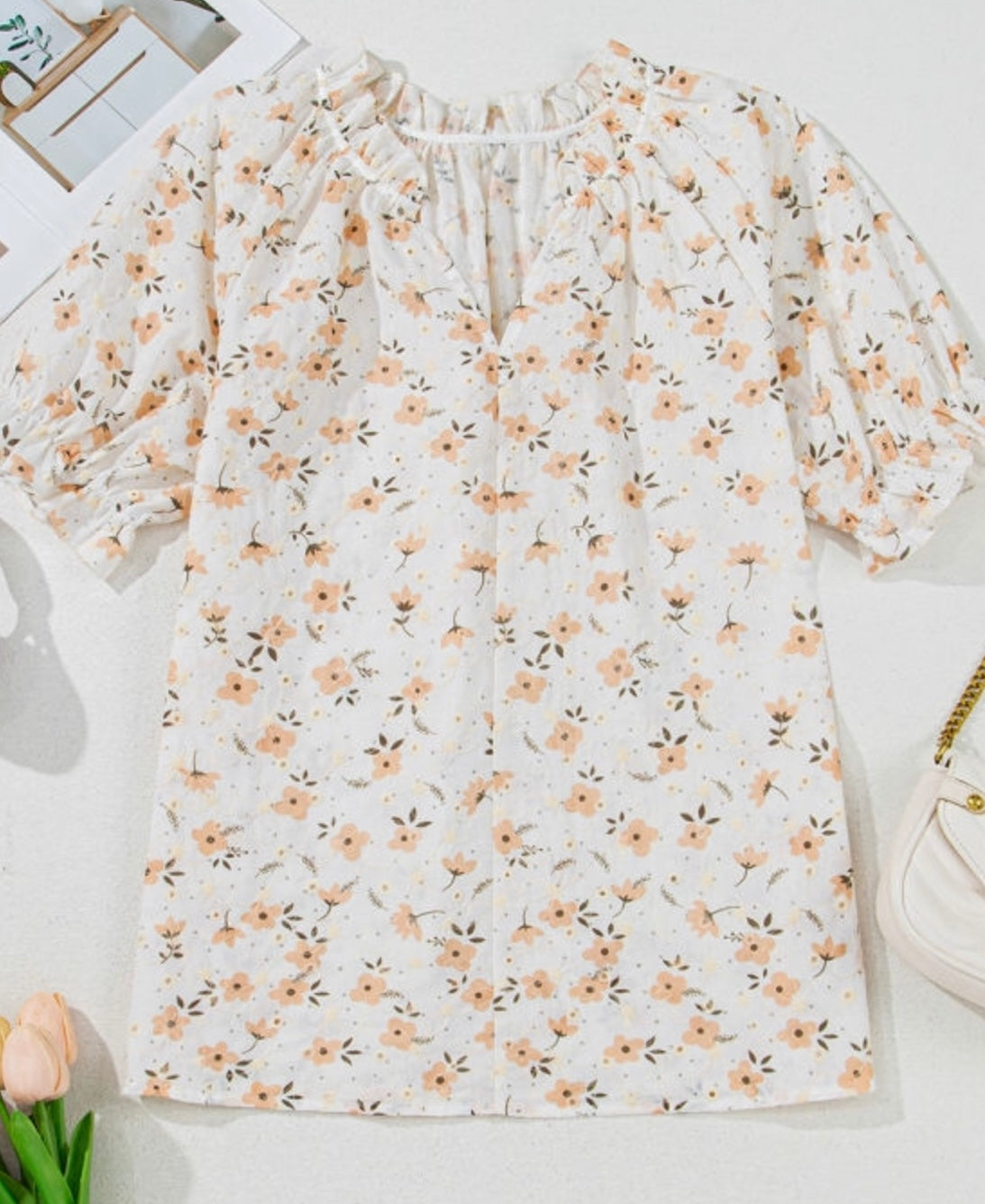Eyelet flower top