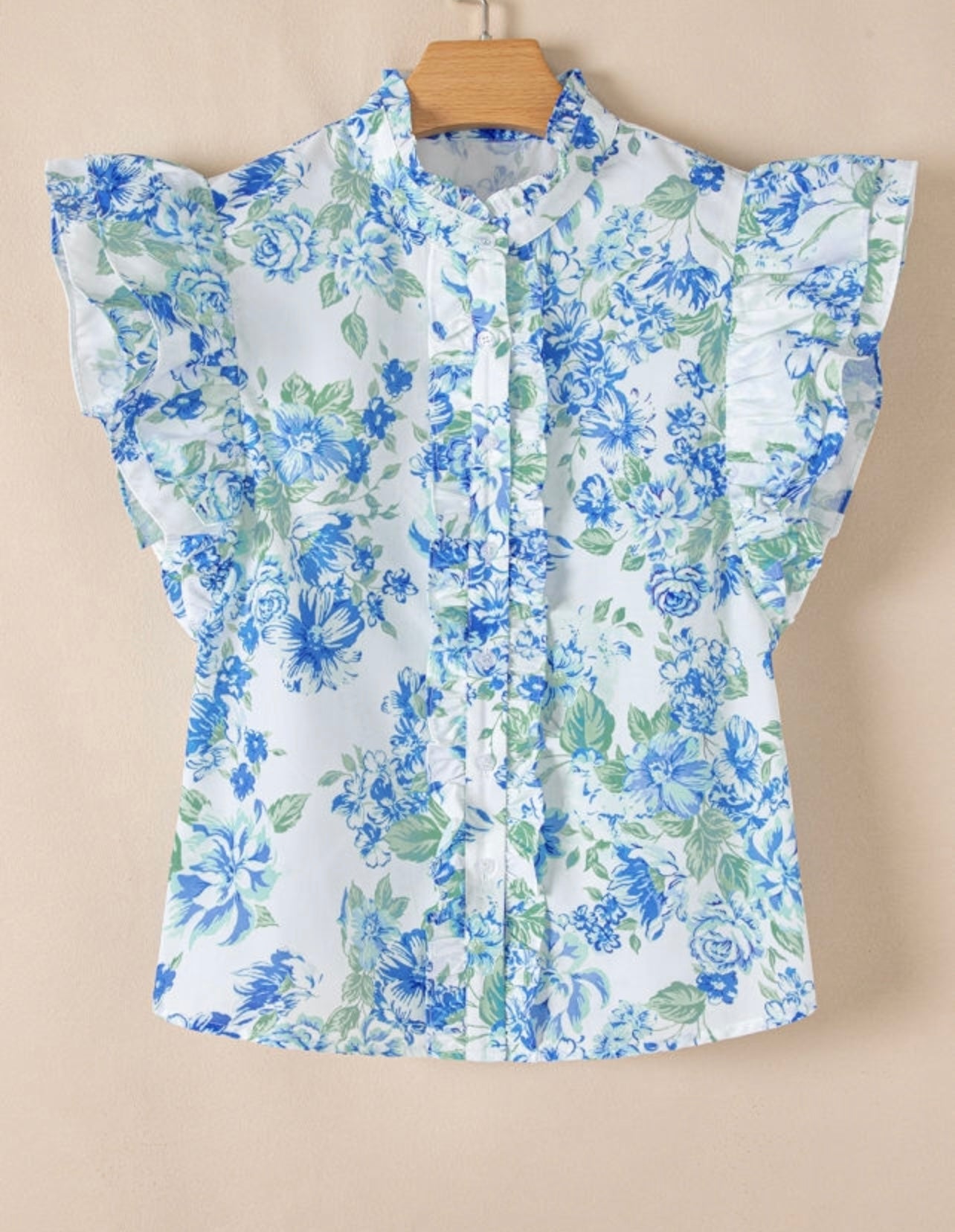 Floral print puff sleeve top