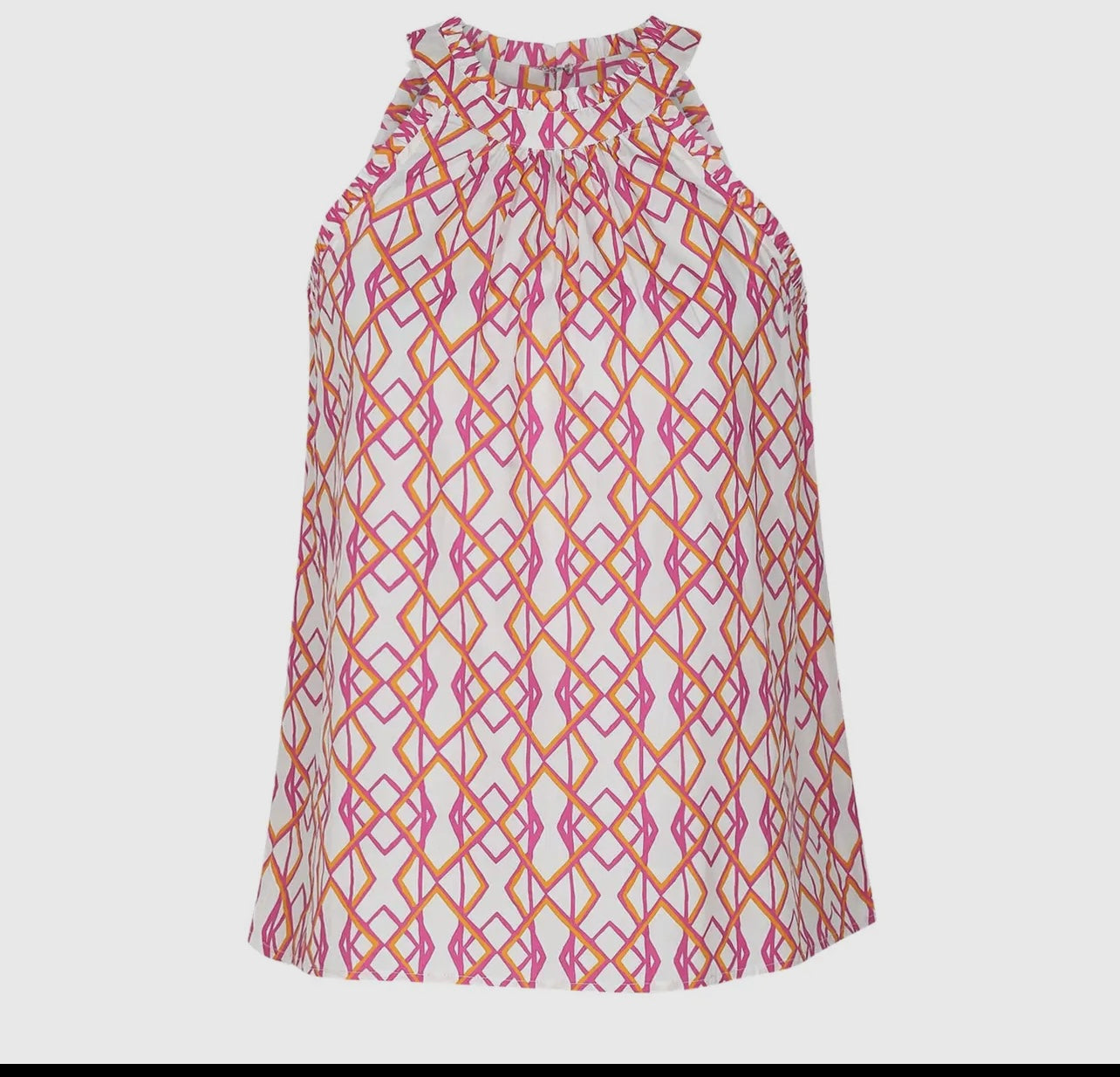 Printed ruffle tank