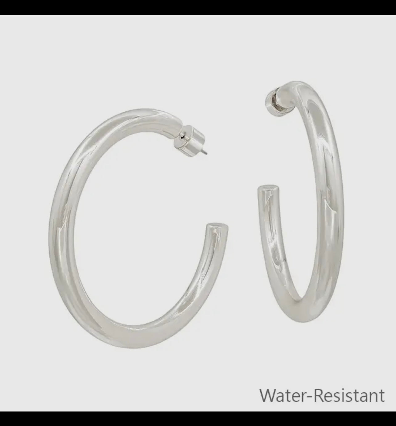 Large silver hoop earrings