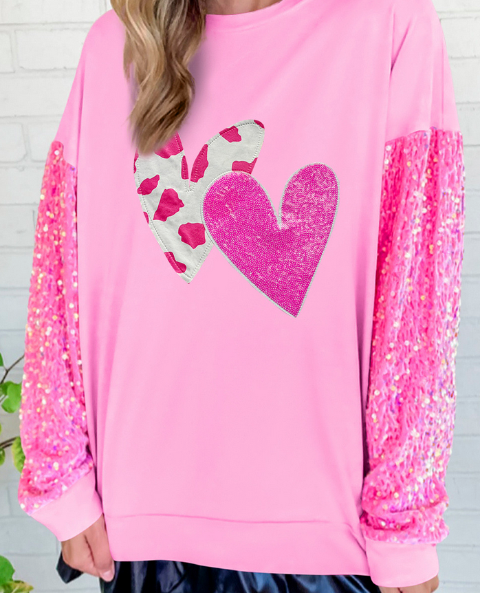 Pink double heart top