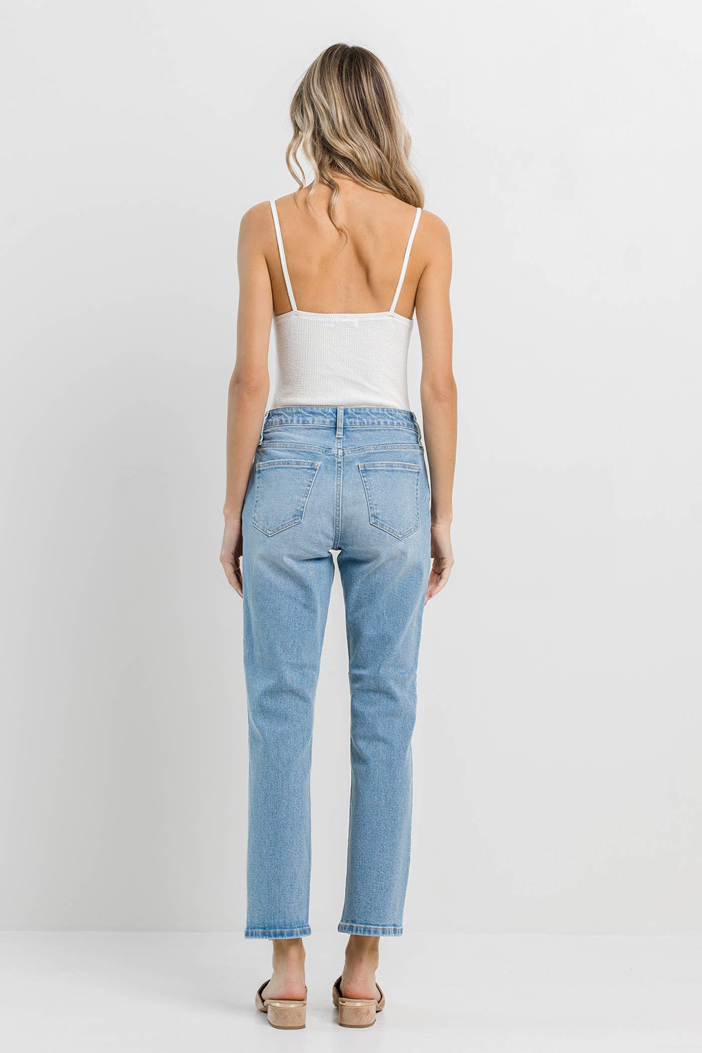 Straight with Grinded Hem: Light Denim