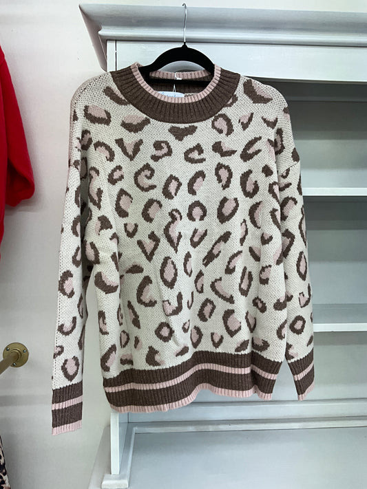 Leopard/pink Sweater