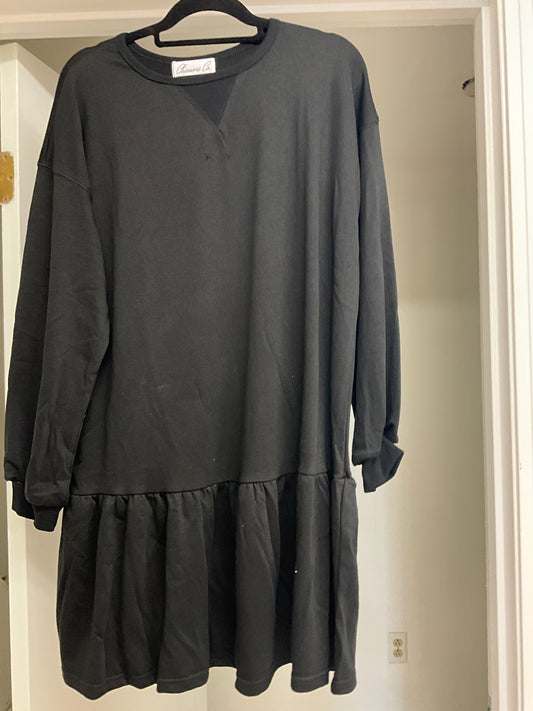 Drop waist black dress