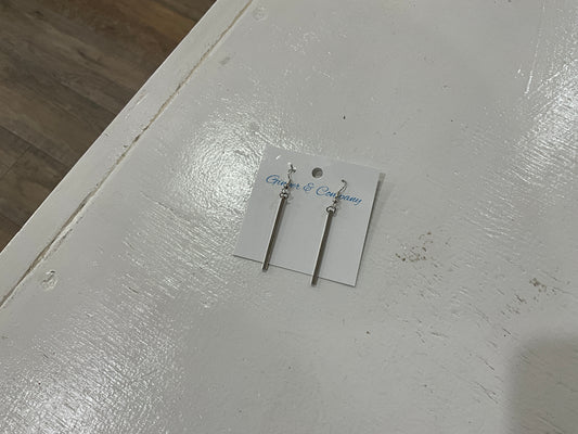 Silver straight earrings