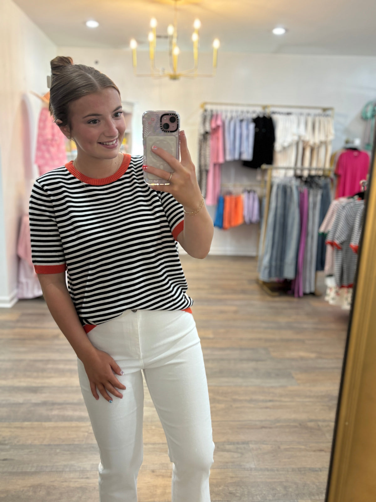 Striped color band top