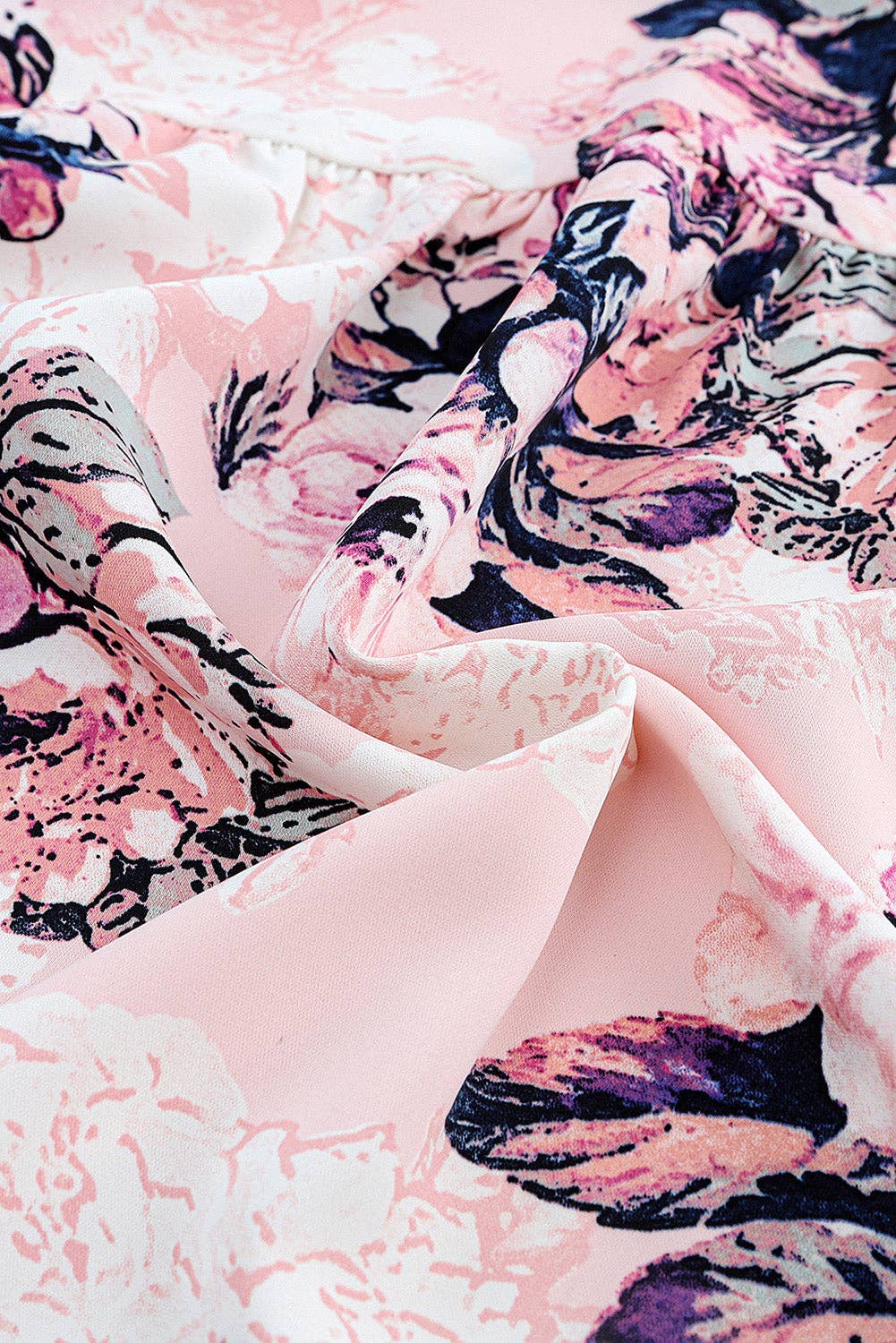 Floral High Waist Maxi Dress: / Pink