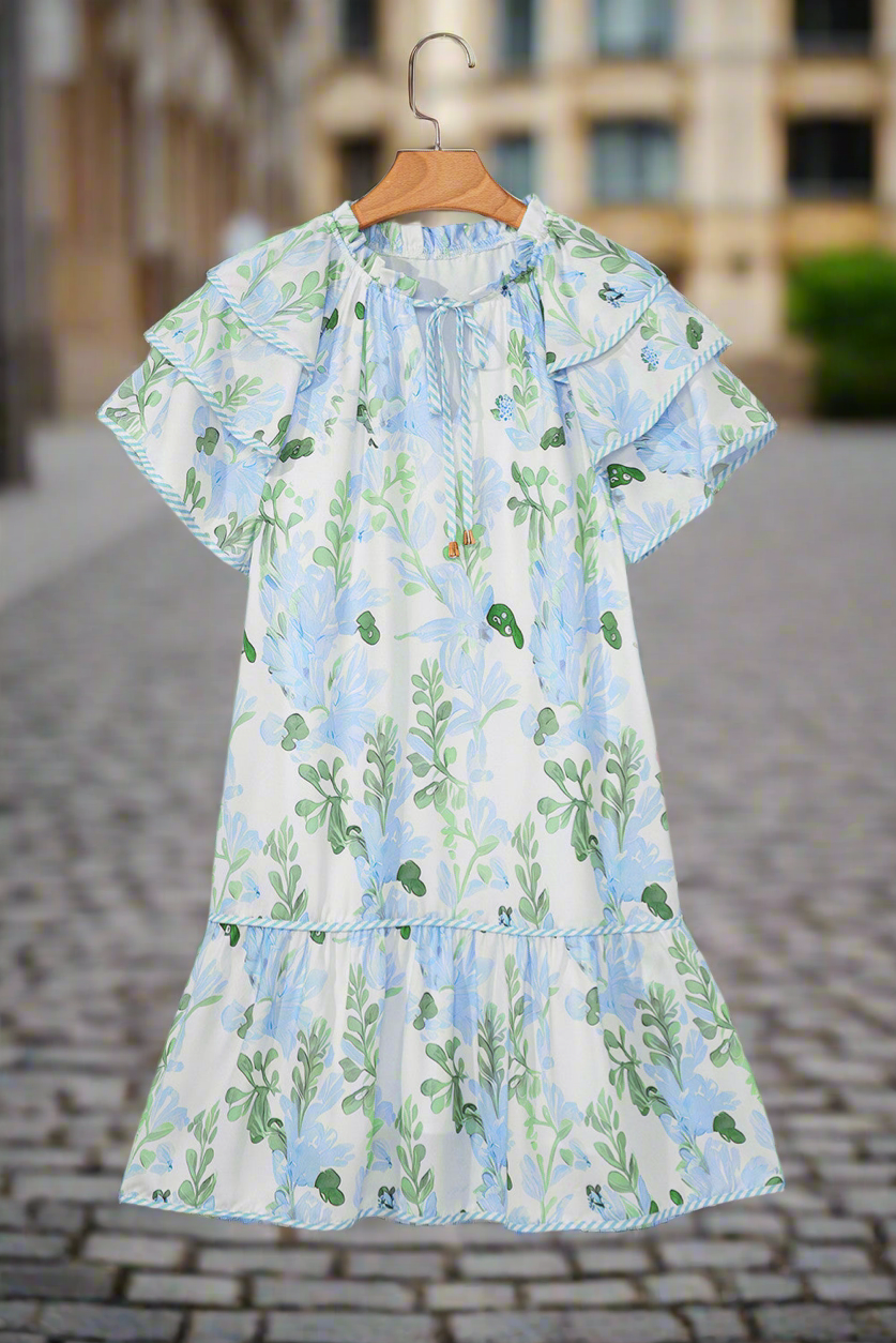 Sky blue puff dress