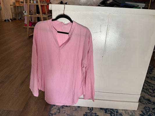 Pink long sleeve v neck