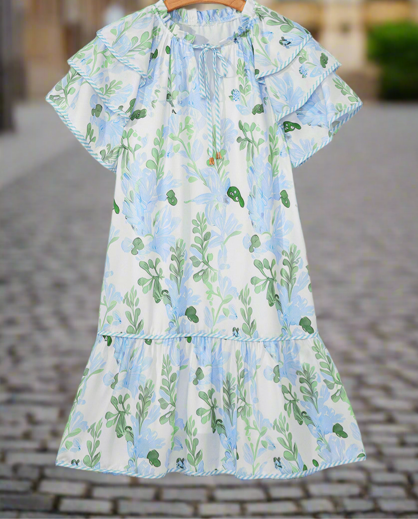 Sky blue puff dress