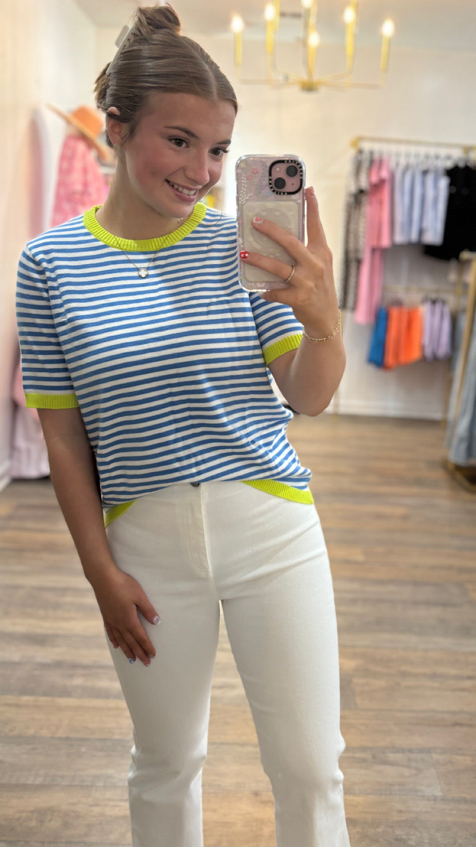Striped color band top