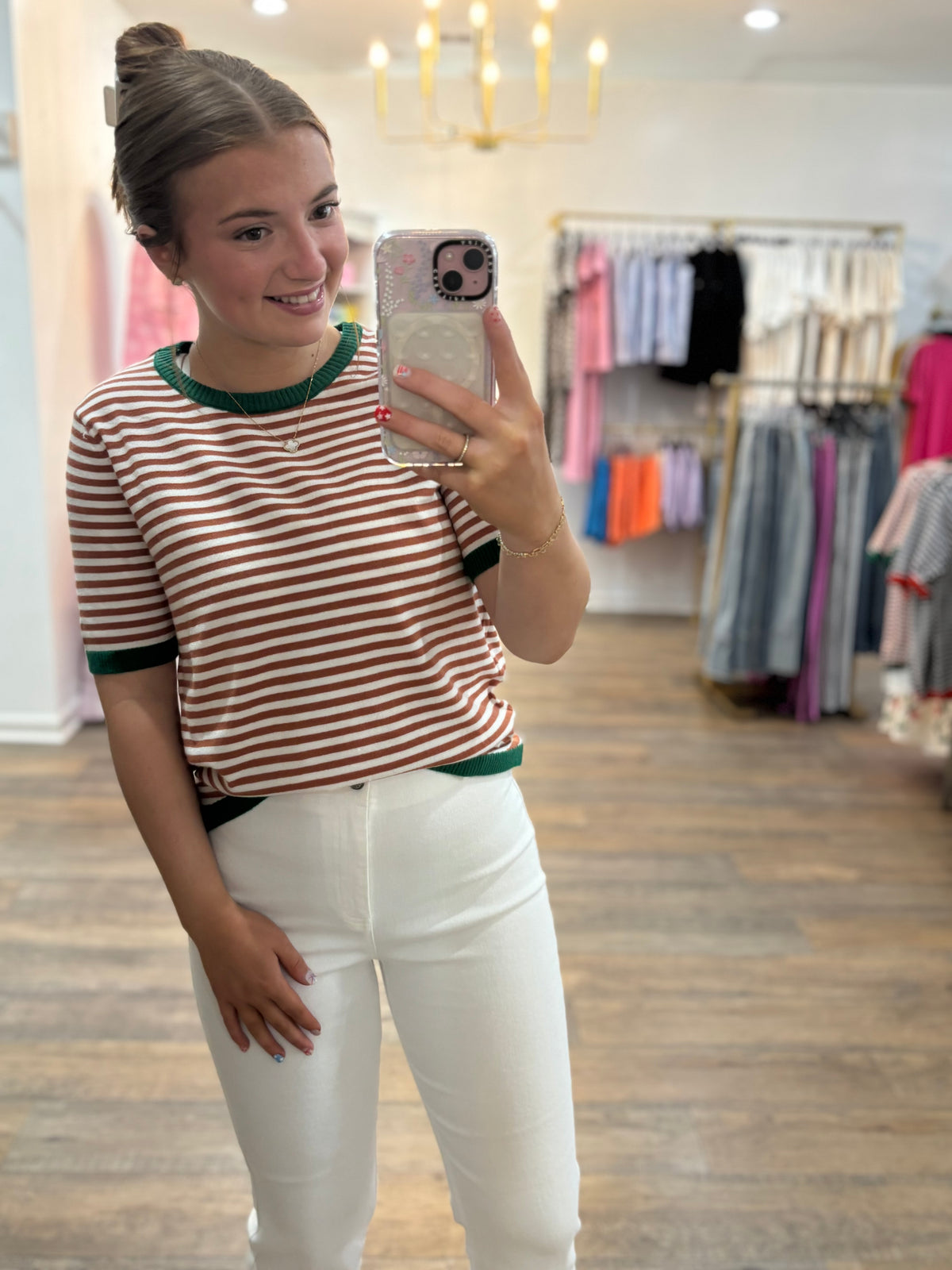 Striped color band top