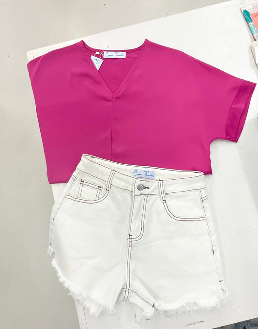 White denim shorts