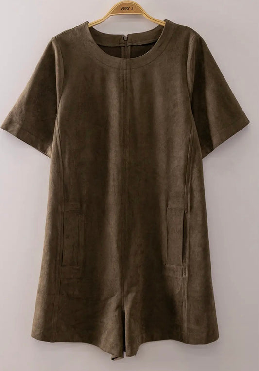 Suede Romper