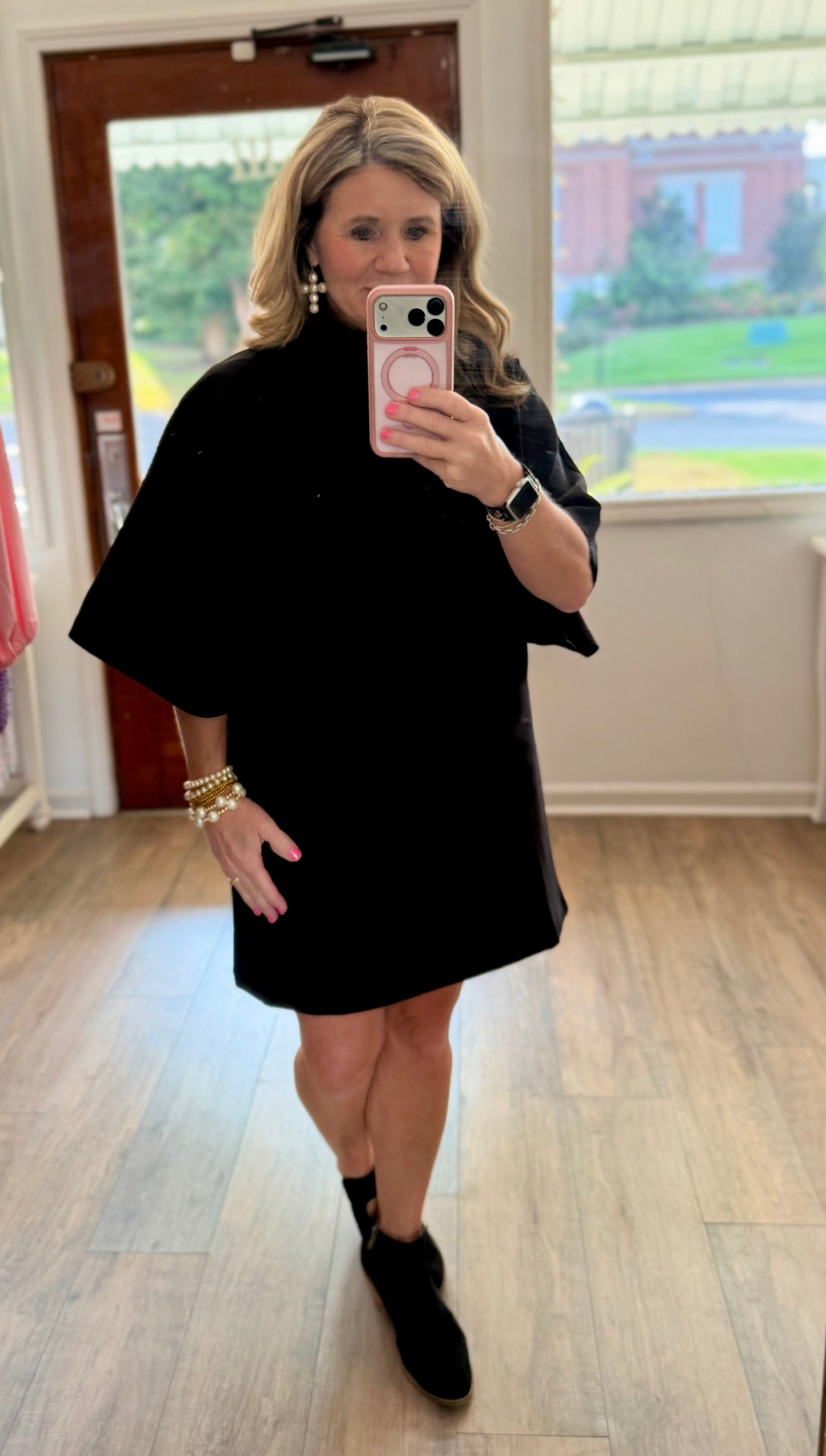 Black bat wing dress