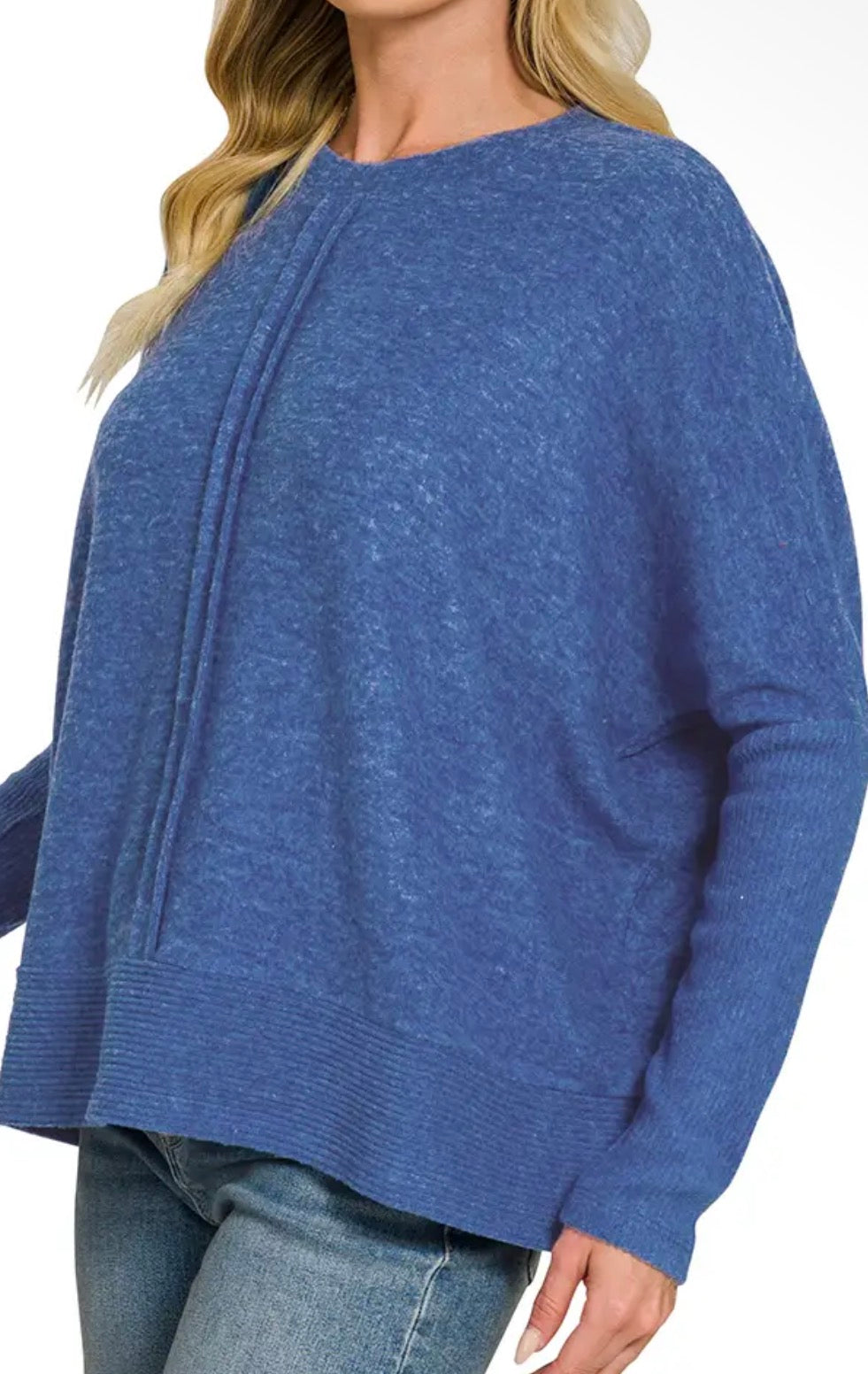 Seamed sweater blue
