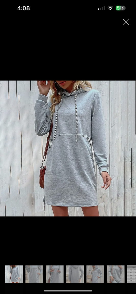 Hooded sweat dress