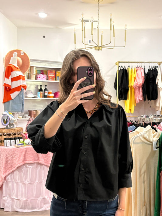 Black puff blouse