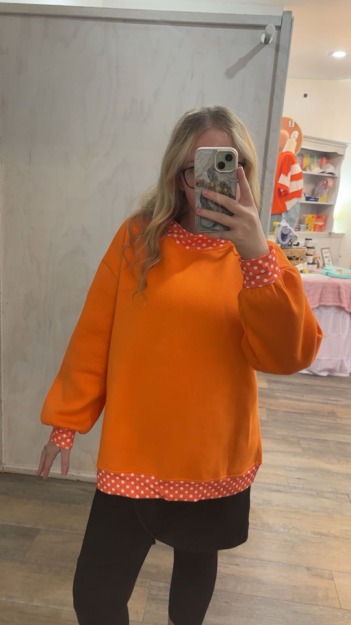 Orange Polka Dot Sweatshirt