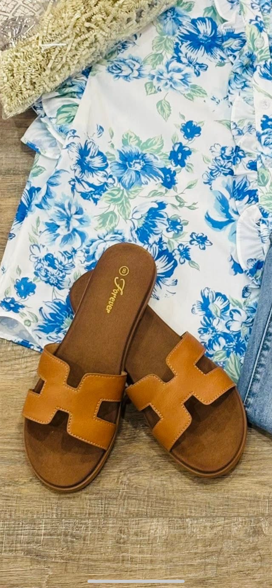 Slip on sandals-TAN
