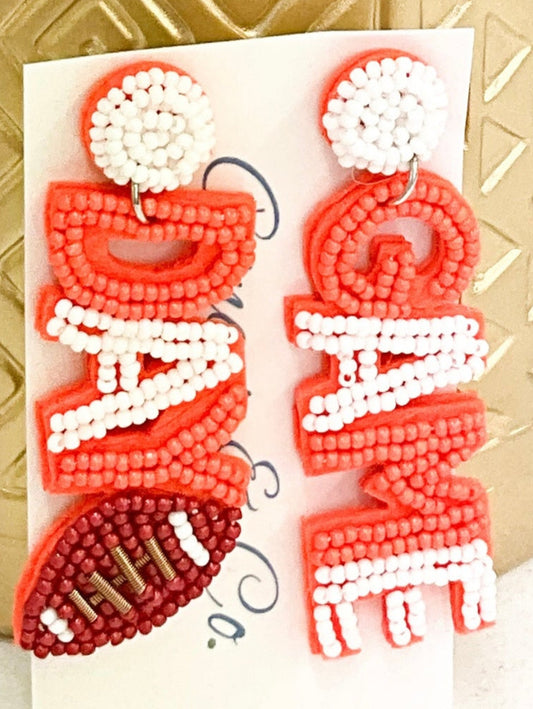 Game Day Earrings-orange