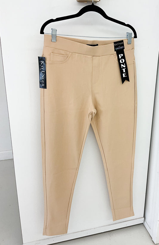 Ponte camel pull on pants