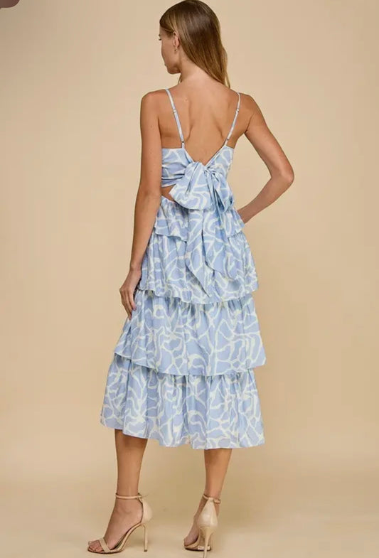 Blue tiered dress