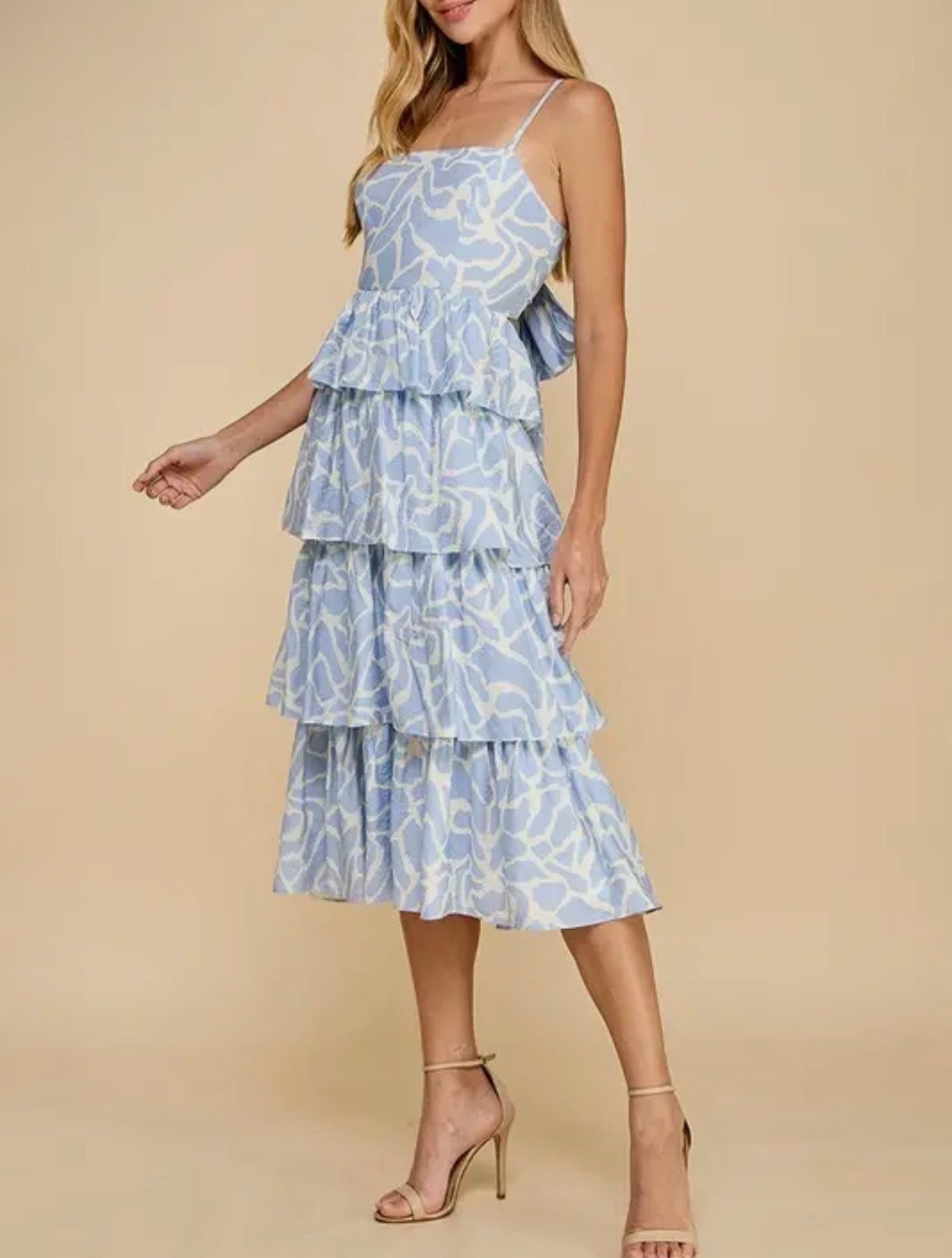 Blue tiered dress