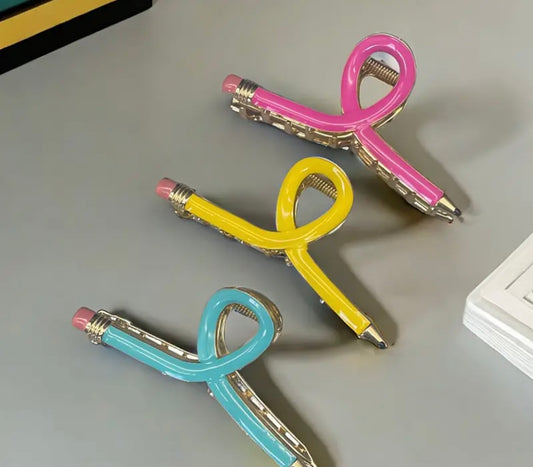 Pencil metal hair clip