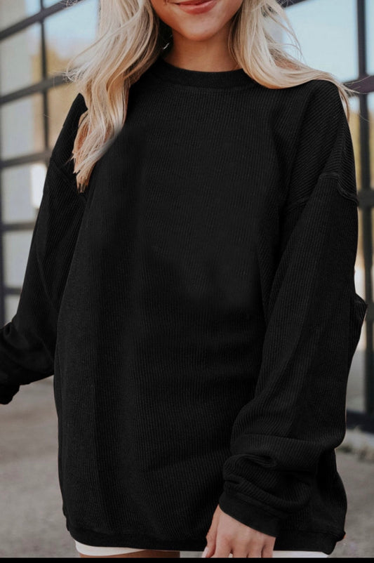 Black drop sleeve sweat