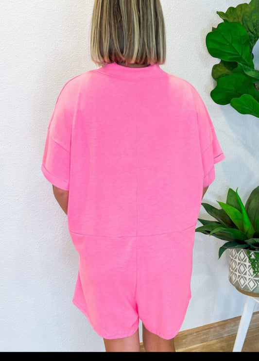 Loose pink romper