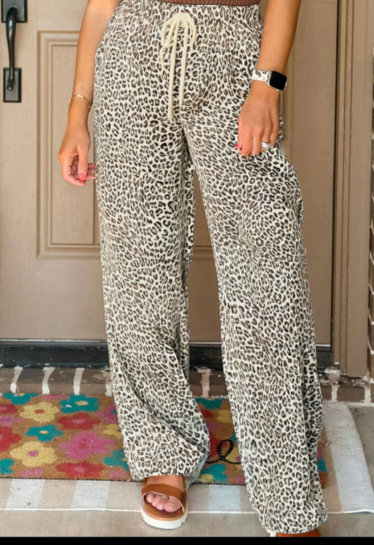 Leopard drawsting pant