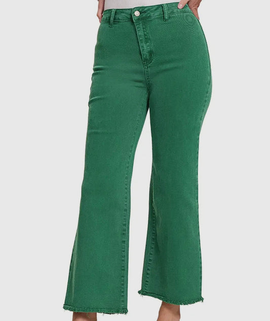 Acid washed green pants