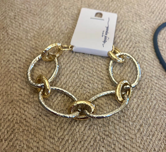 Gold and silver Hammered brace.
