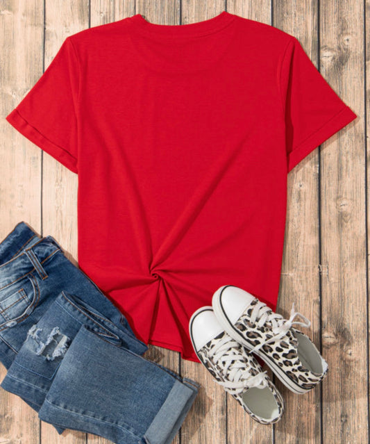 Red short dressy t