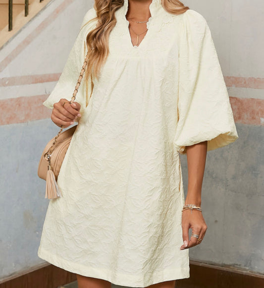 Cream textured dress