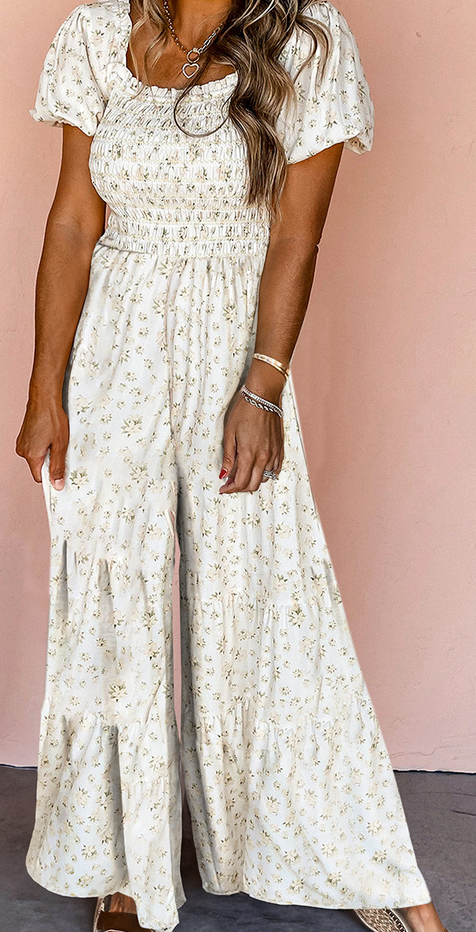Floral Smocked jumpsuit