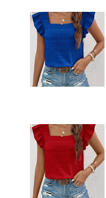 Square neck ruffle tank